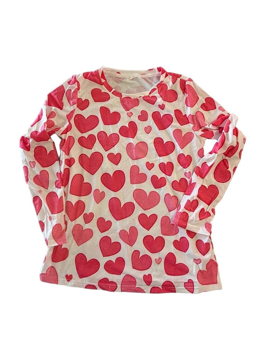 Women's Heart Theme Long Sleeve Tee Size Medium #260564